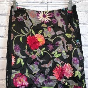 Bazar Christian Lacroix Floral Silk Blend Skirt 40